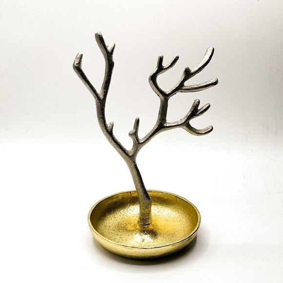 Gold and Silver Tree Branch Jewelry Display Stand - Picture 3 of 5
